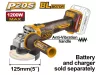 INGCO Akkus sarokcsiszoló 125 mm szénkefe nélküli 20 V (akku és töltő nélkül)