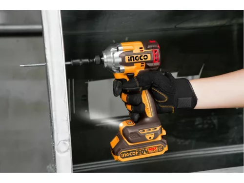 INGCO Akkus ütvecsavarozó 1/4" 285 Nm szénkefe nélküli 20 V (akku és töltő nélkül)