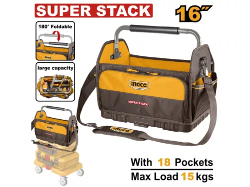 INGCO Csővázas szerszámtáska 18 zsebes SUPER STACK